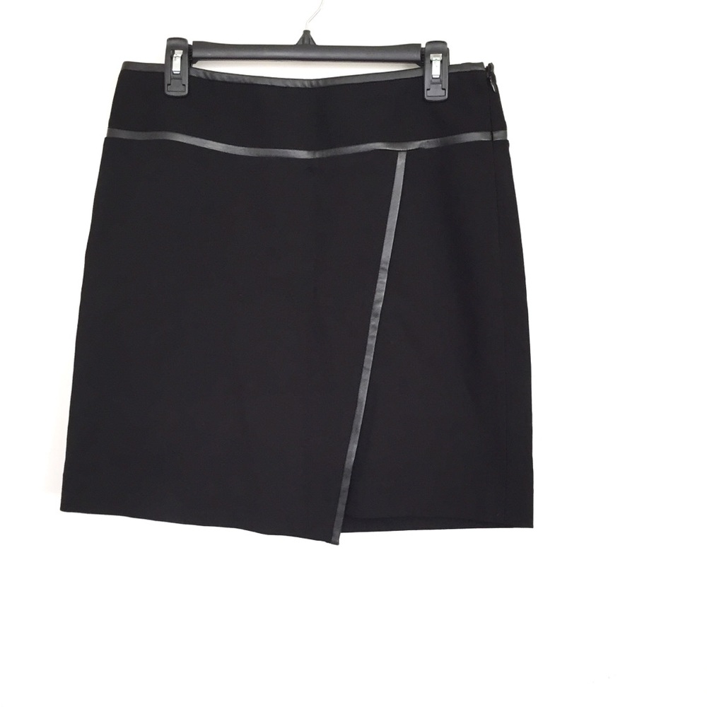 Black Faux Leather Detailed Skirt Size 8